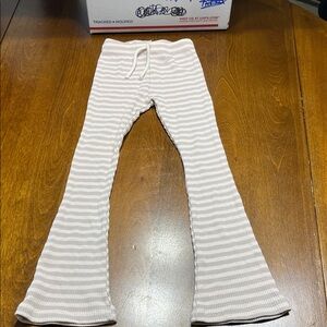 Zara Kids Cream Striped Flared Leggings